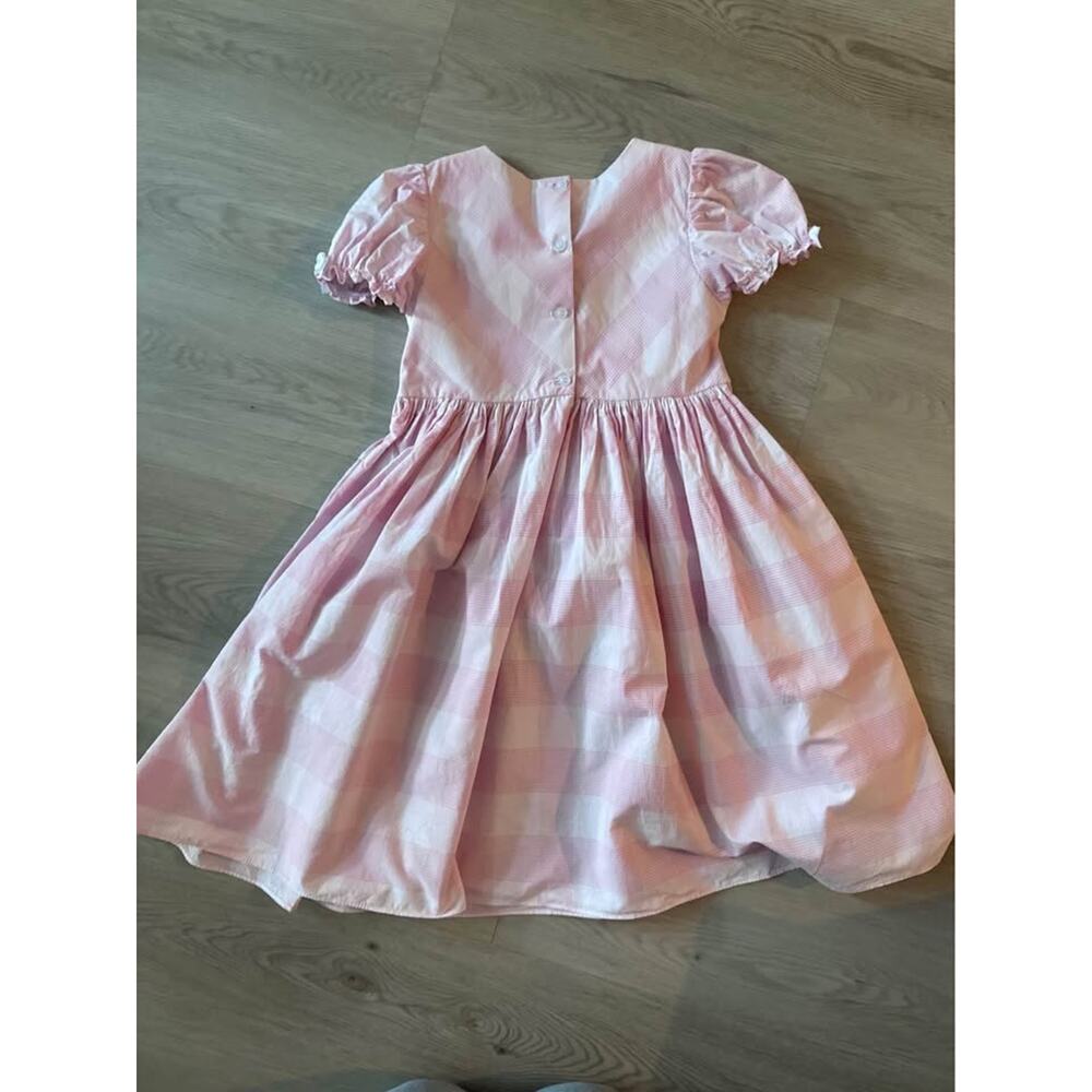 Darling Mae Ricrac & Ruffles Size 10 Mary Ann Pink White Plaid Gingham Dress - Picture 5 of 9